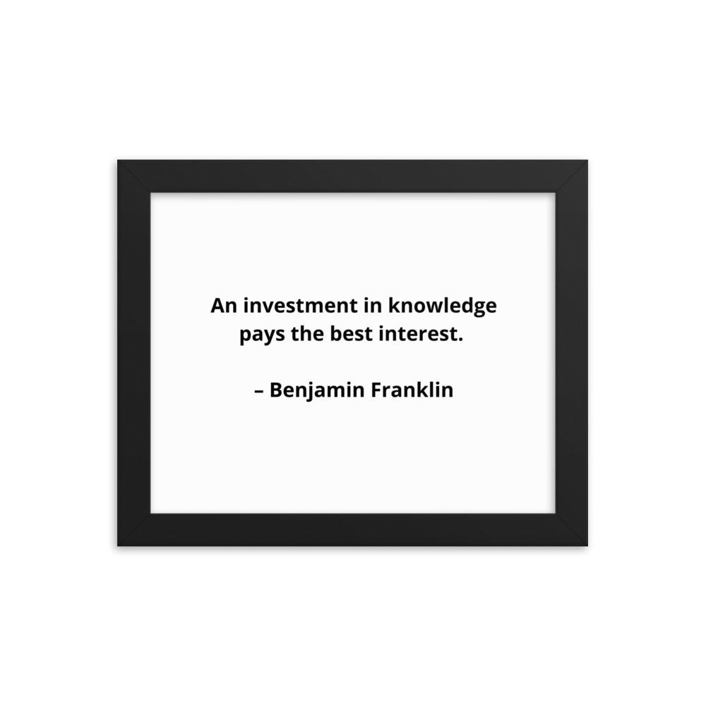 Benjamin Franklin Inspirational Framed Poster