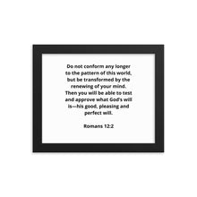 Load image into Gallery viewer, Bible Verses Romans 12:2 Framed Poster
