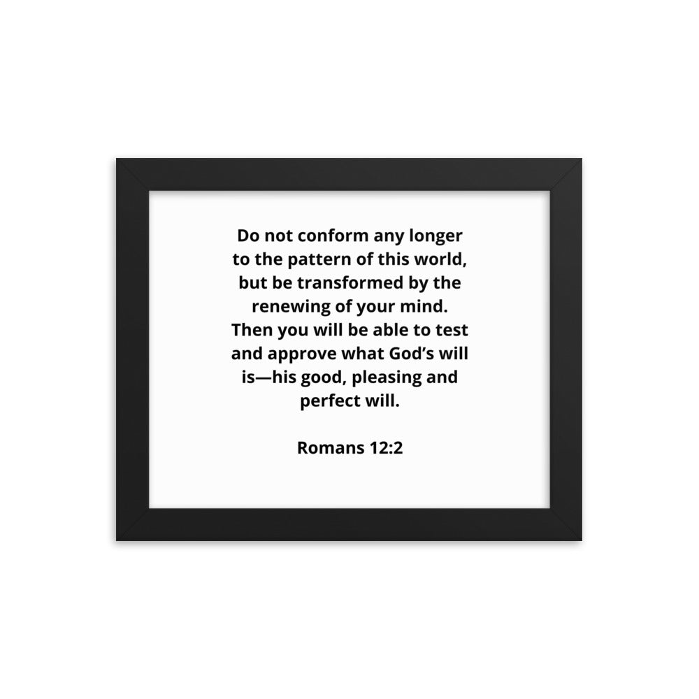 Bible Verses Romans 12:2 Framed Poster