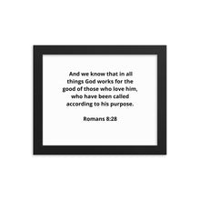 Load image into Gallery viewer, Spiritual Bible Verses Romans 8:28 Framed Poster
