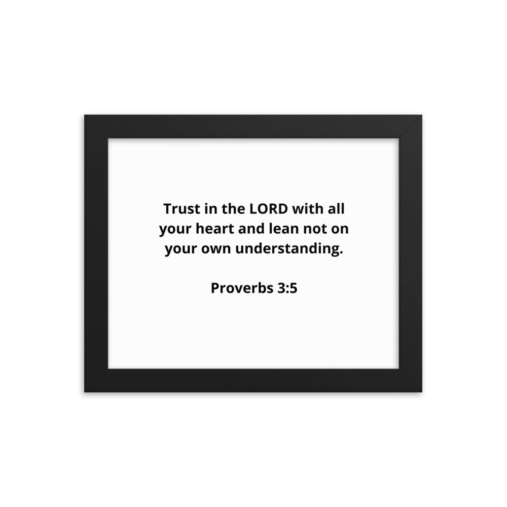 Bible Verses Proverbs 3:5 Framed Poster