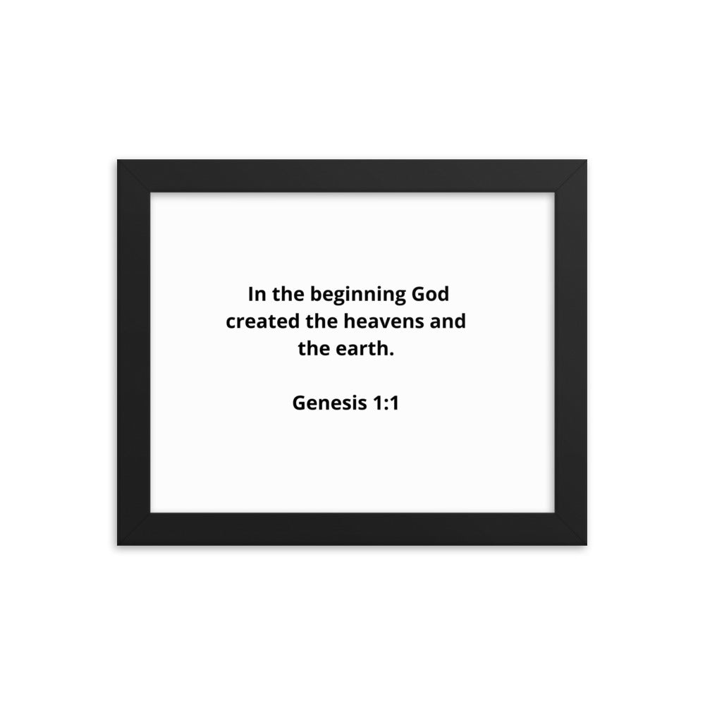 Spiritual Bible Verses Genesis 1:1 Framed Poster