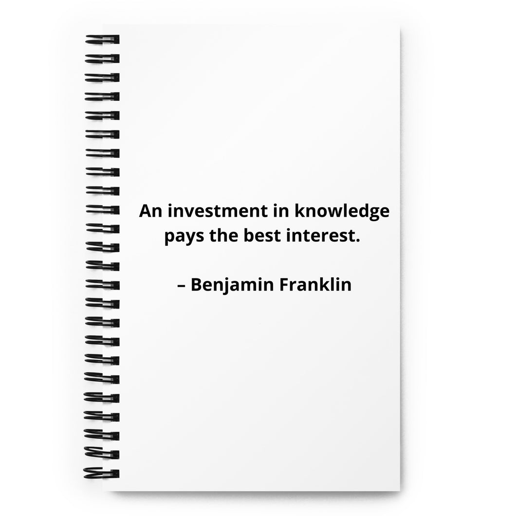 Benjamin Franklin Inspirational Spiral Notebook