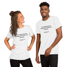 Load image into Gallery viewer, Spiritual Bible Verses Genesis 1:1 Unisex T-shirt
