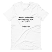 Load image into Gallery viewer, Entrepreneur Quotes Henry Ford Unisex T-shirt
